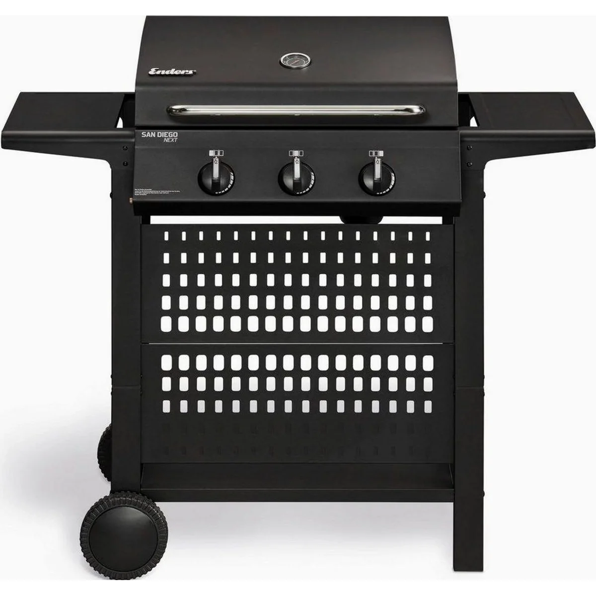 Enders San Diego Next 3 Gasgrill, 6,75 kW Leistung, Edelstahl-Grillrost, mitschwingendes Warmhalterost