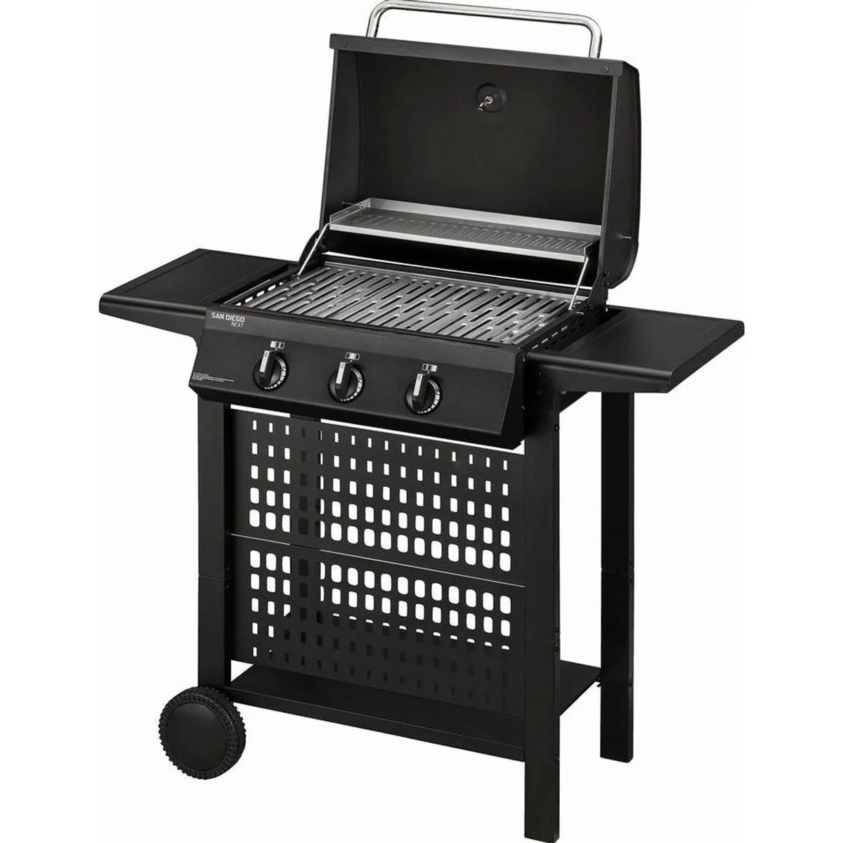 Enders San Diego Next 3 Gasgrill, 6,75 kW Leistung, Edelstahl-Grillrost, mitschwingendes Warmhalterost 2