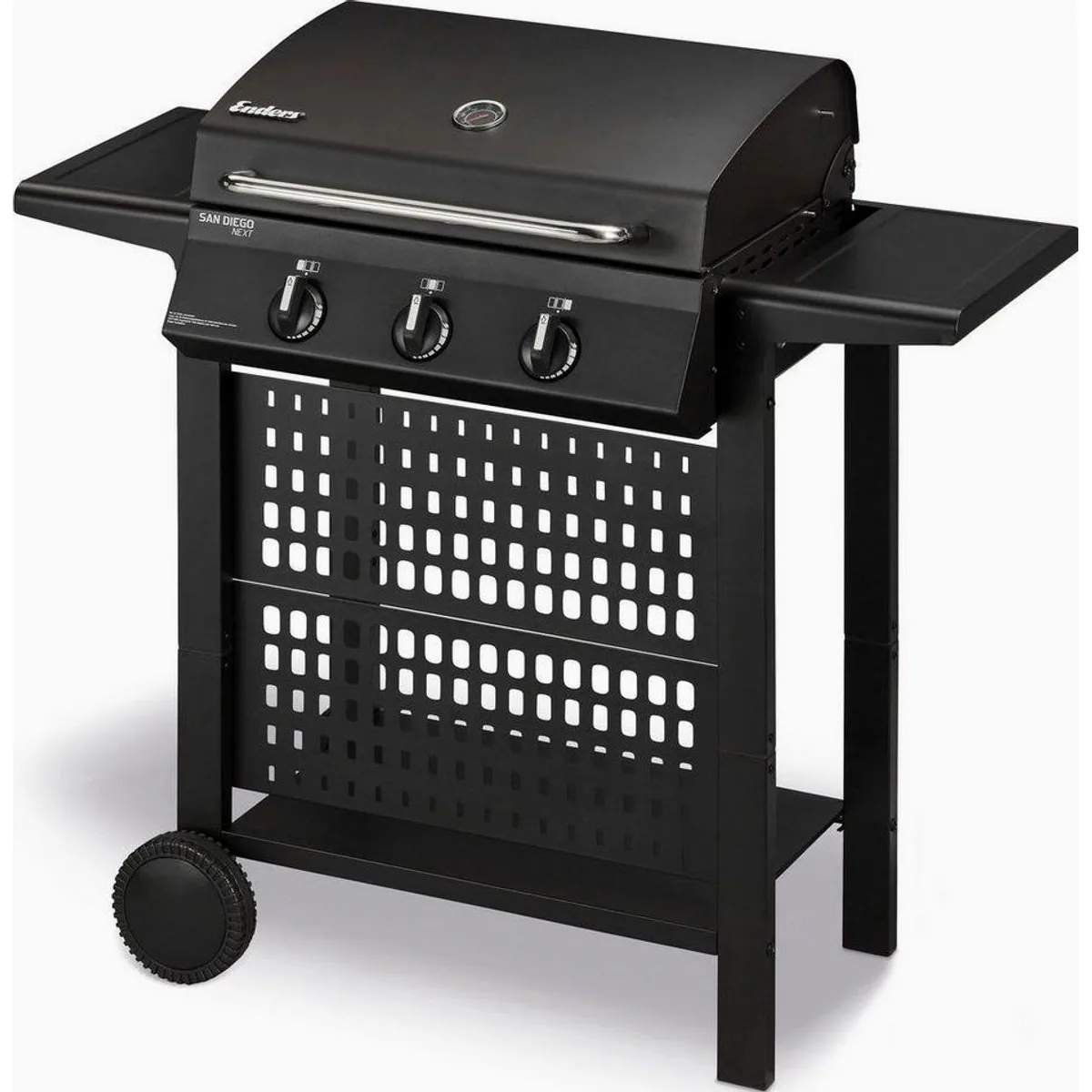 Enders San Diego Next 3 Gasgrill, 6,75 kW Leistung, Edelstahl-Grillrost, mitschwingendes Warmhalterost 3