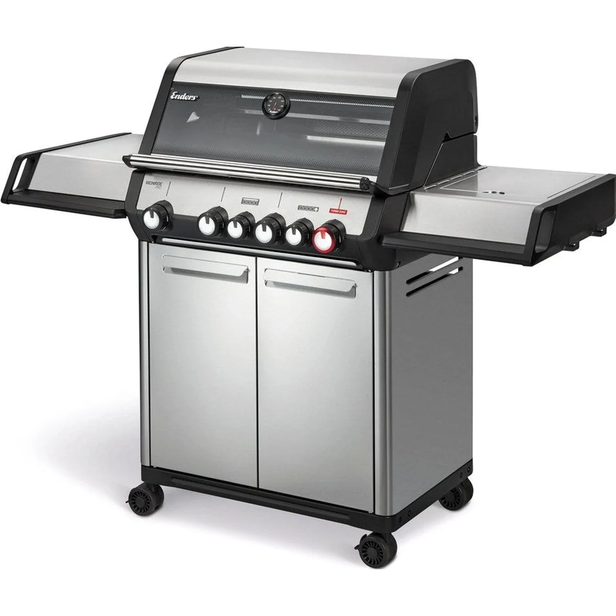 Enders Monroe Pro 4 SIKR Turbo, leistungsstarker Gasgrill mit Sichtfenster und Turbo Zone 3
