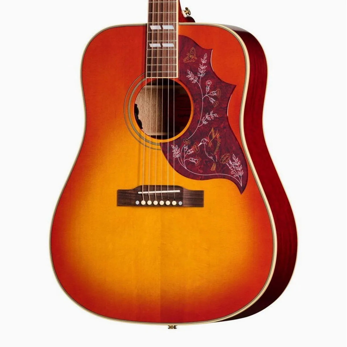 Epiphone Hummingbird Standard, Dreadnought Westerngitarre, kräftiger Klang, elegantes Cherry Sunburst 3