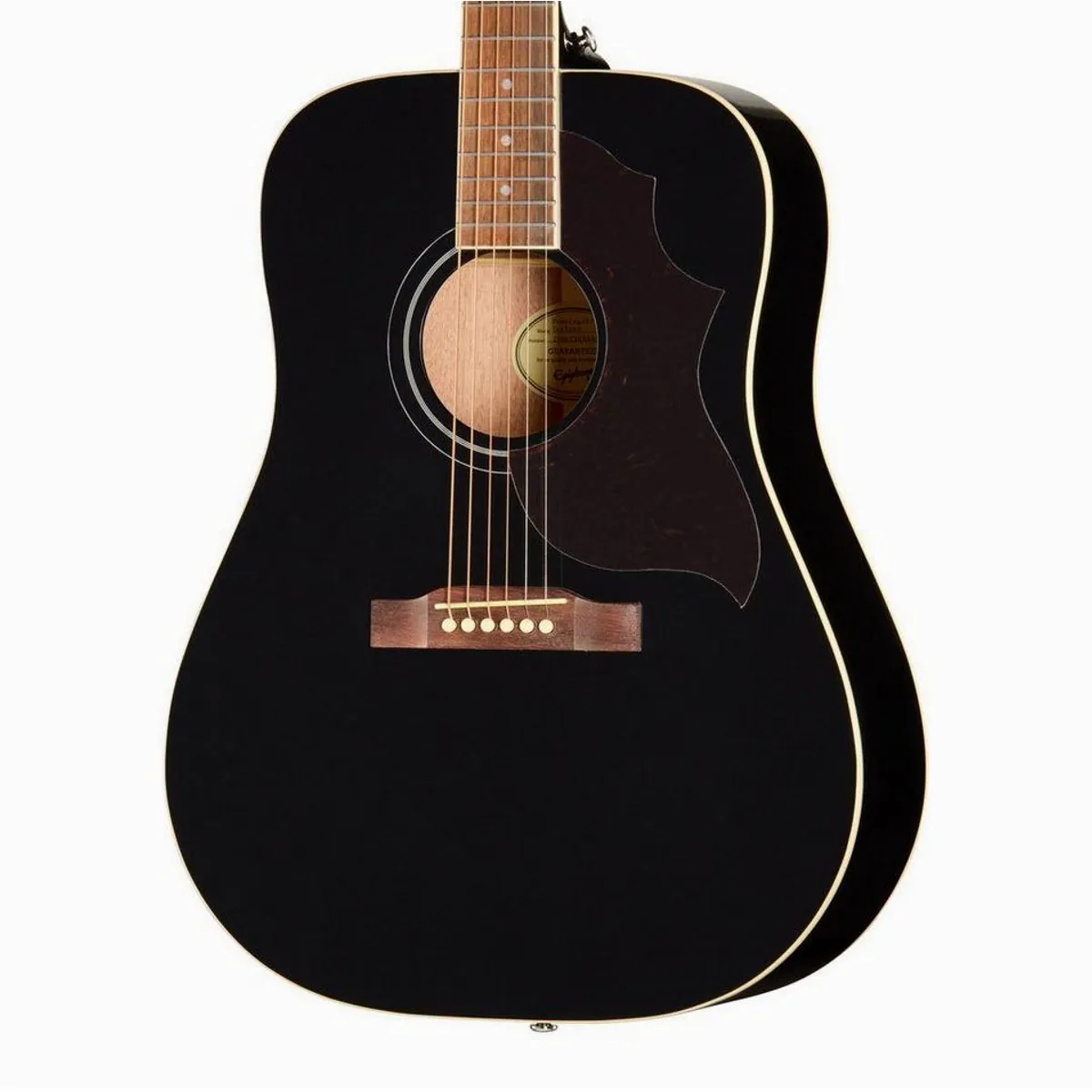 Epiphone Hummingbird Tribute Ebony, Dreadnought-Gitarre, warmer Sound, elegantes Design 3