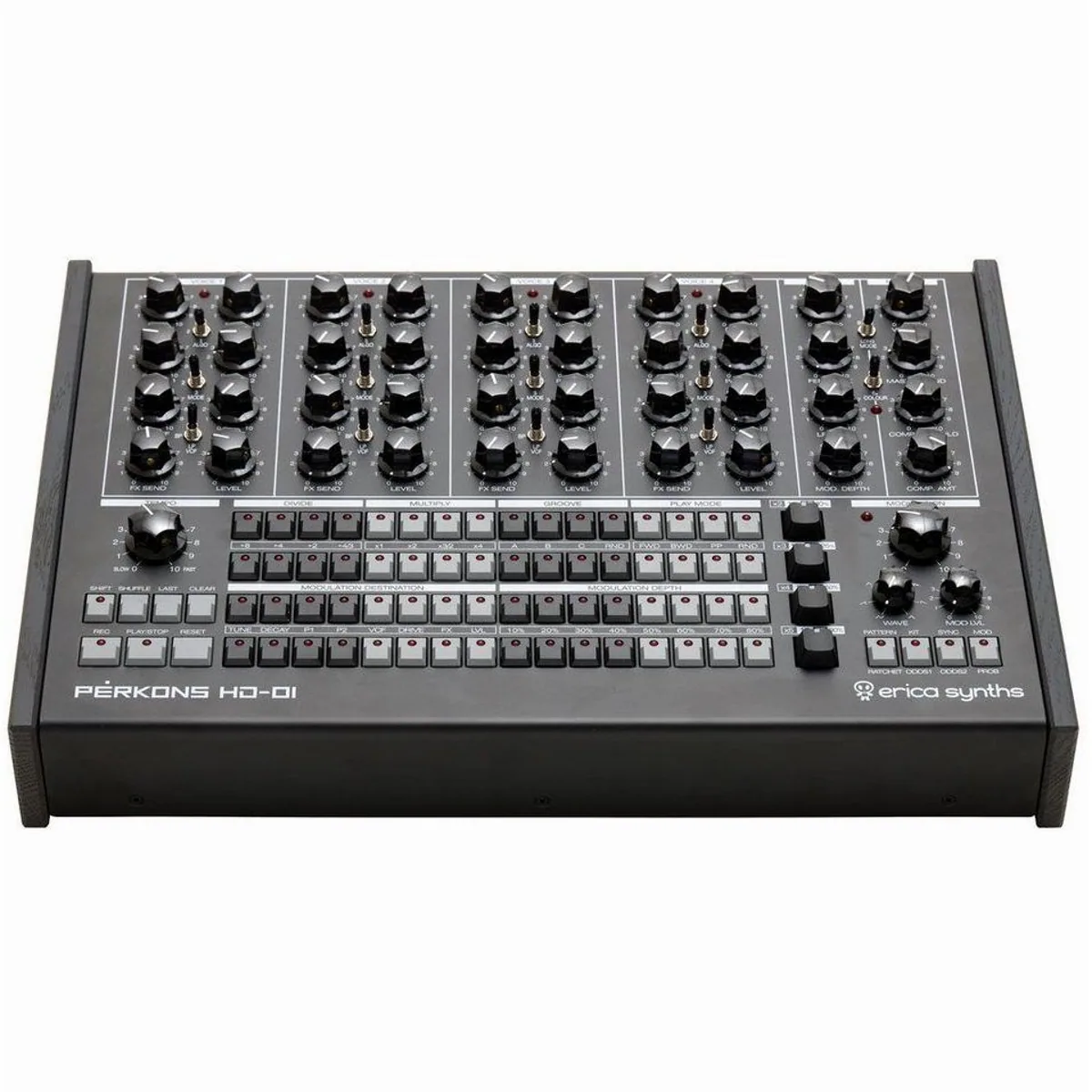 Erica Synths Pérkons HD-01, hybride Klangerzeugung, 64 Drumkits, umfassende MIDI-Funktionen 2