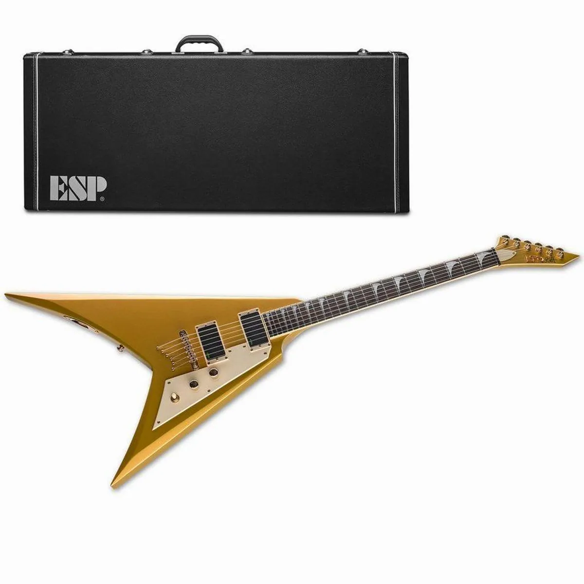 ESP LTD KH-V MGO E-Gitarre, Metallic Gold, EMG Tonabnehmer, durchgehender Hals