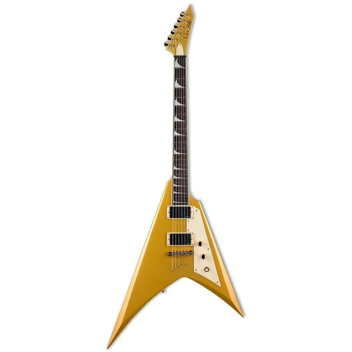 ESP LTD KH-V MGO E-Gitarre, Metallic Gold, EMG Tonabnehmer, durchgehender Hals 4