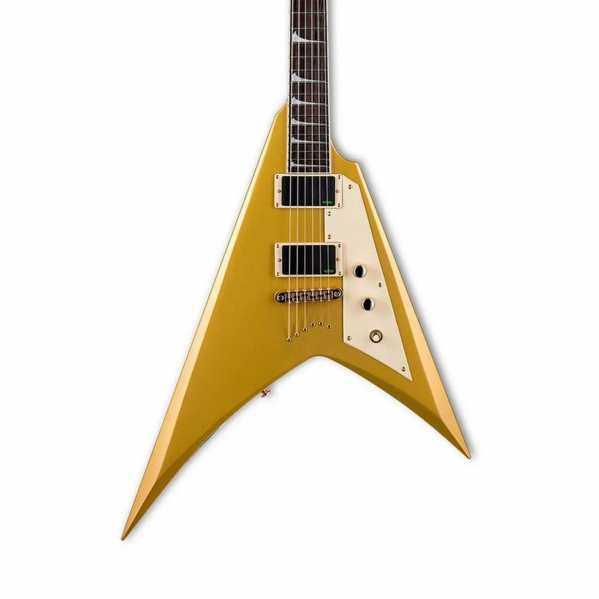 ESP LTD KH-V MGO E-Gitarre, Metallic Gold, EMG Tonabnehmer, durchgehender Hals 5