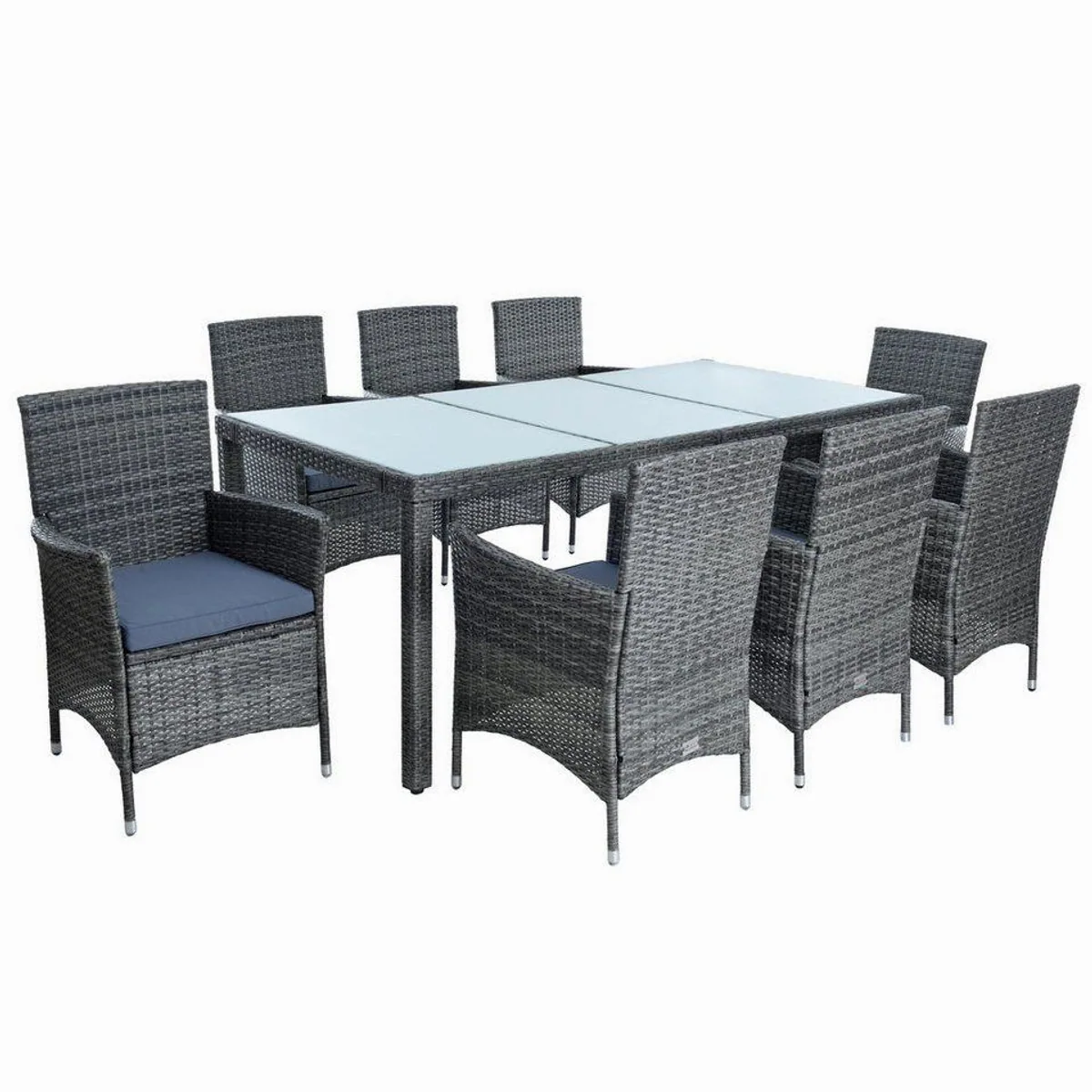 ESTEXO Sitzgruppe Polyrattan, für 8 Personen, anthrazit 3