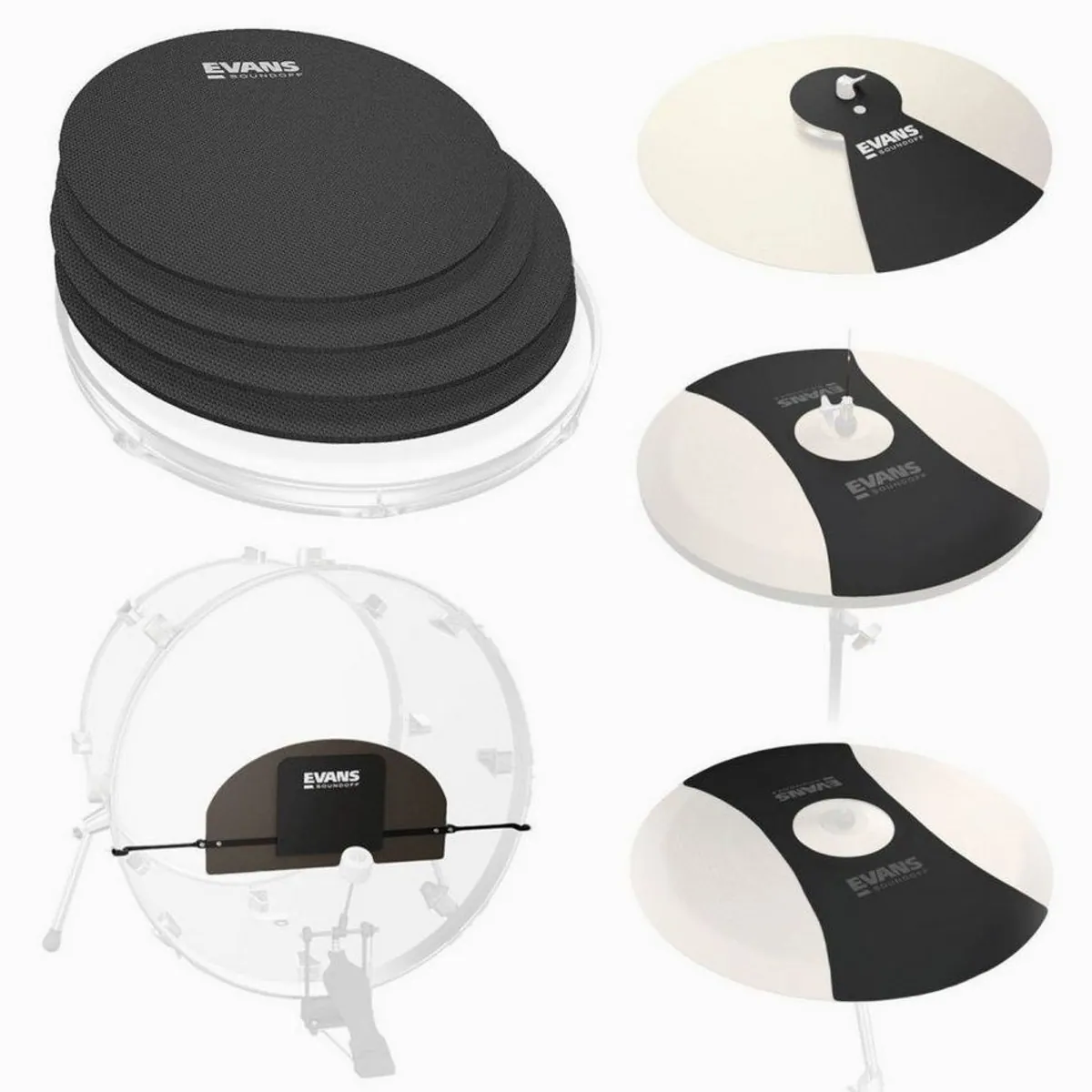 Evans SoundOff Drum Mute Fusion, komplettes Set für leises Üben