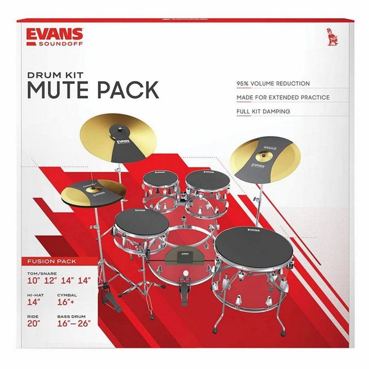 Evans SoundOff Drum Mute Fusion, komplettes Set für leises Üben 3