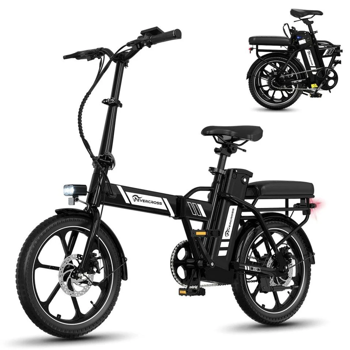 EVERCROSS TECH EK5 E-Bike, faltbar, 36V 13Ah, 250W Motor, 60 km Reichweite