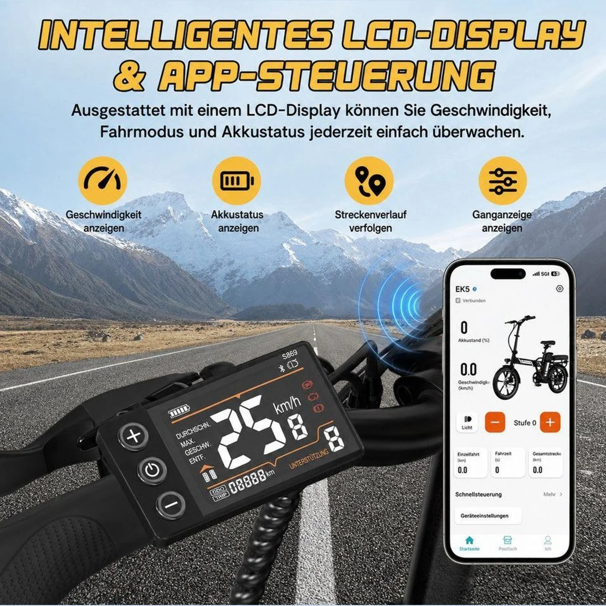 EVERCROSS TECH EK5 E-Bike, faltbar, 36V 13Ah, 250W Motor, 60 km Reichweite 5