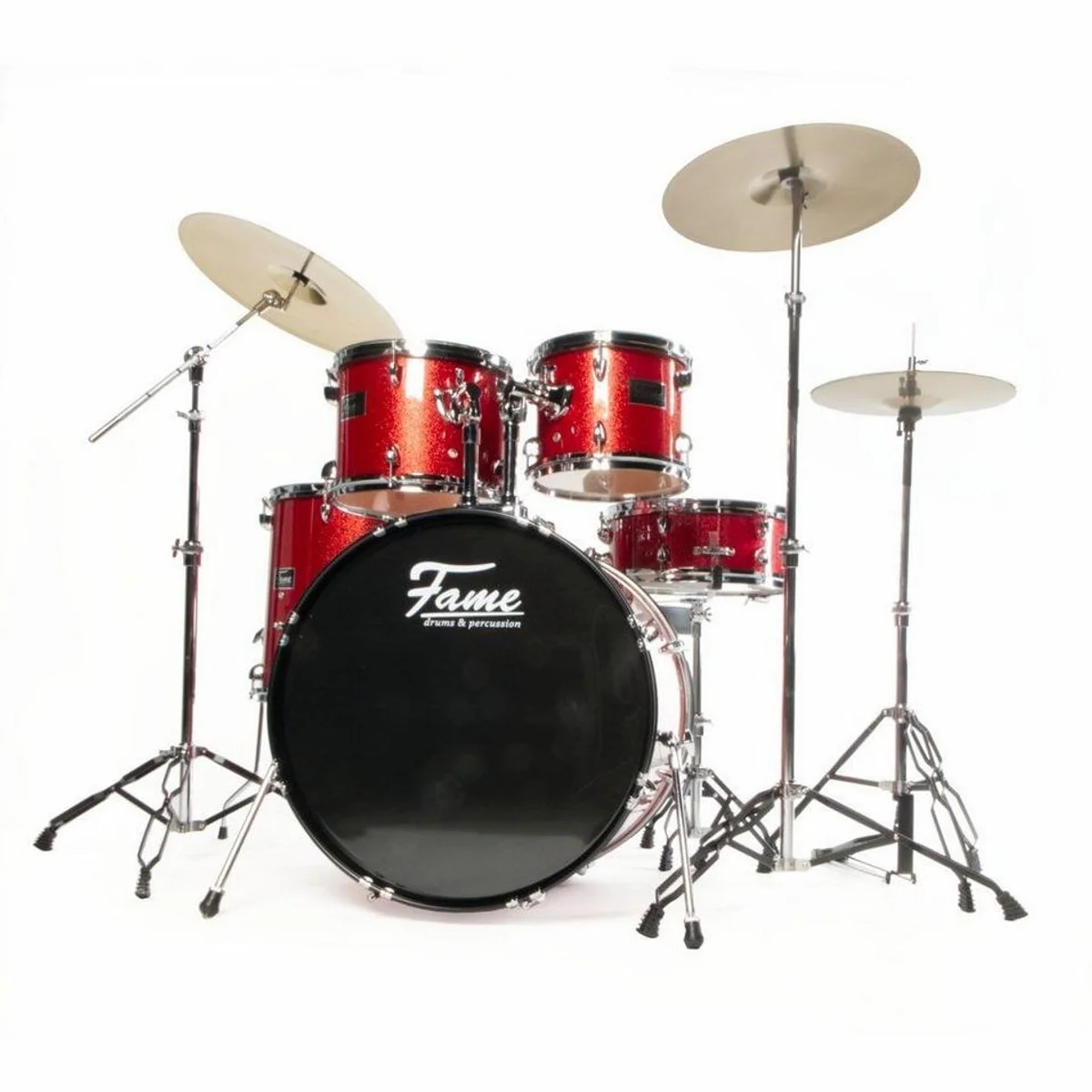 FAME FG22B-RD First Gig Rock Set, 22 Zoll Bassdrum, Pappel-Kessel, inkl. Becken 2