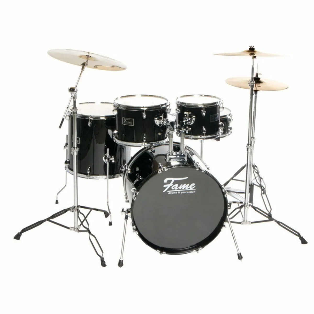 FAME FG20B-BK Schlagzeug, komplettes Set mit 20 Zoll Bassdrum, hochwertiger Ausstattung 5