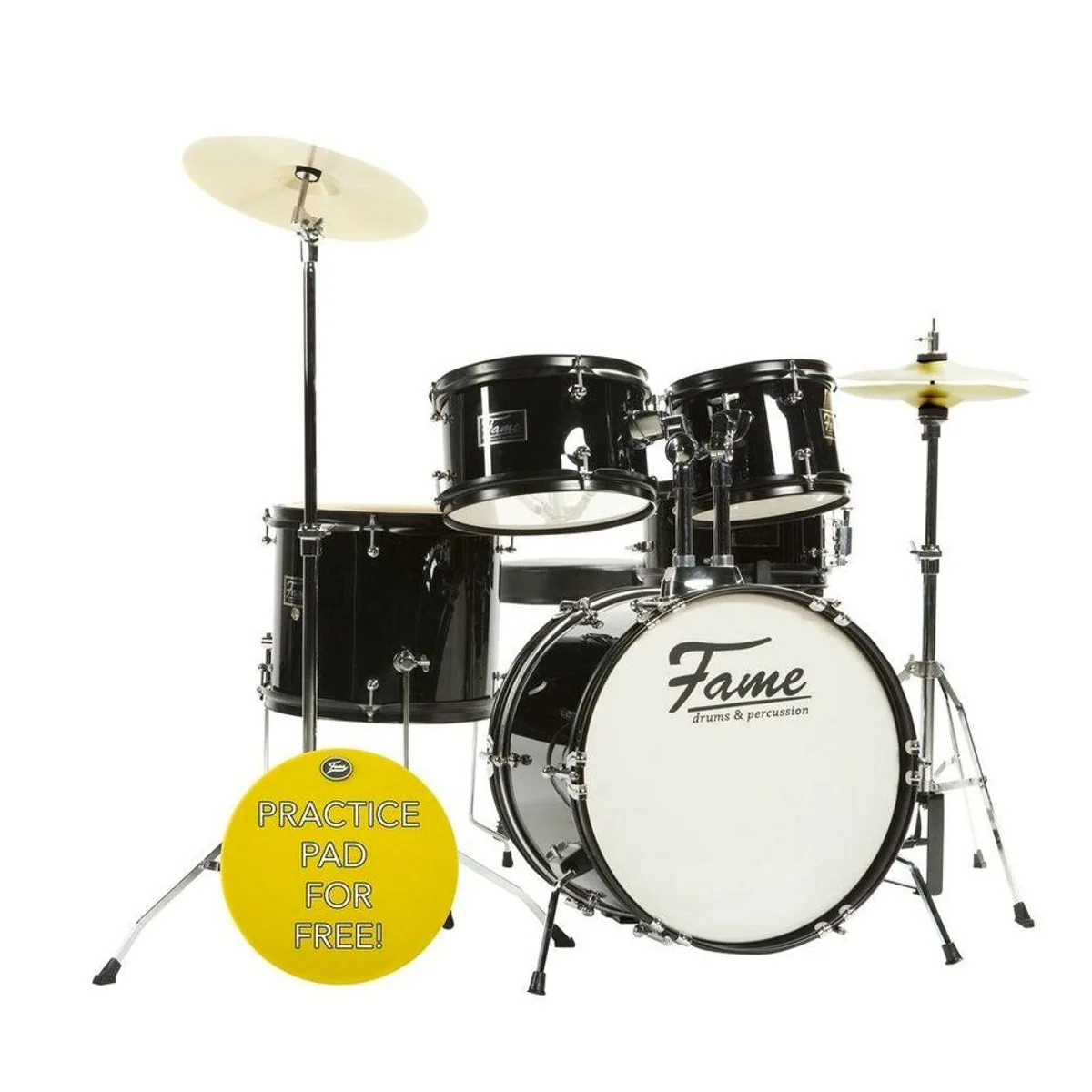 FAME Kiddyset Junior Drumset, 5-teilig, robust und kindgerecht