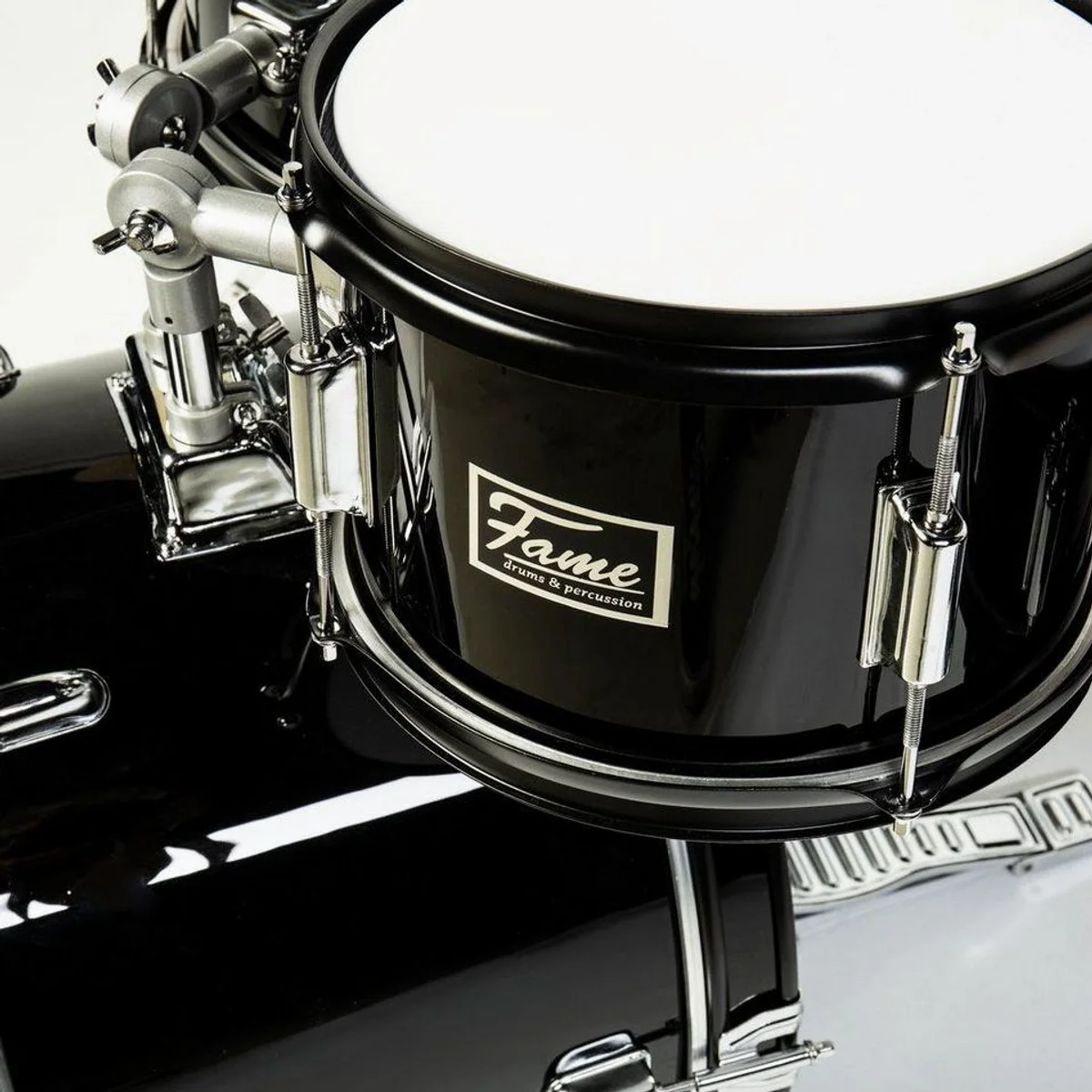 FAME Luis Junior Drumset, 5-teiliges Kinderschlagzeug, einstellbare Sitzhöhe, Schwarz 5
