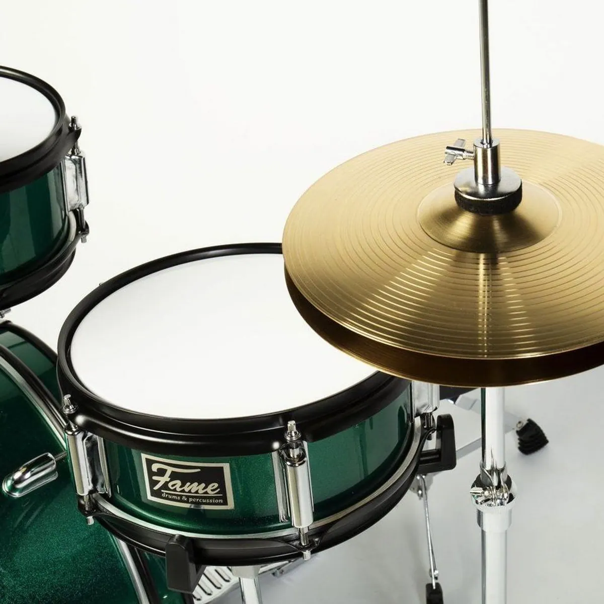 FAME Junior Drumset Green Luis, ideal für Kinder, vielseitig einstellbar, cooles Design 3