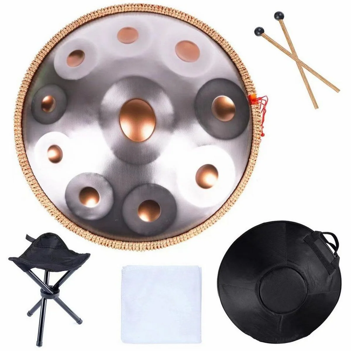 FANNOU Handpan Stahltrommel 10 Töne, handgehämmert, vielseitig einsetzbar 5