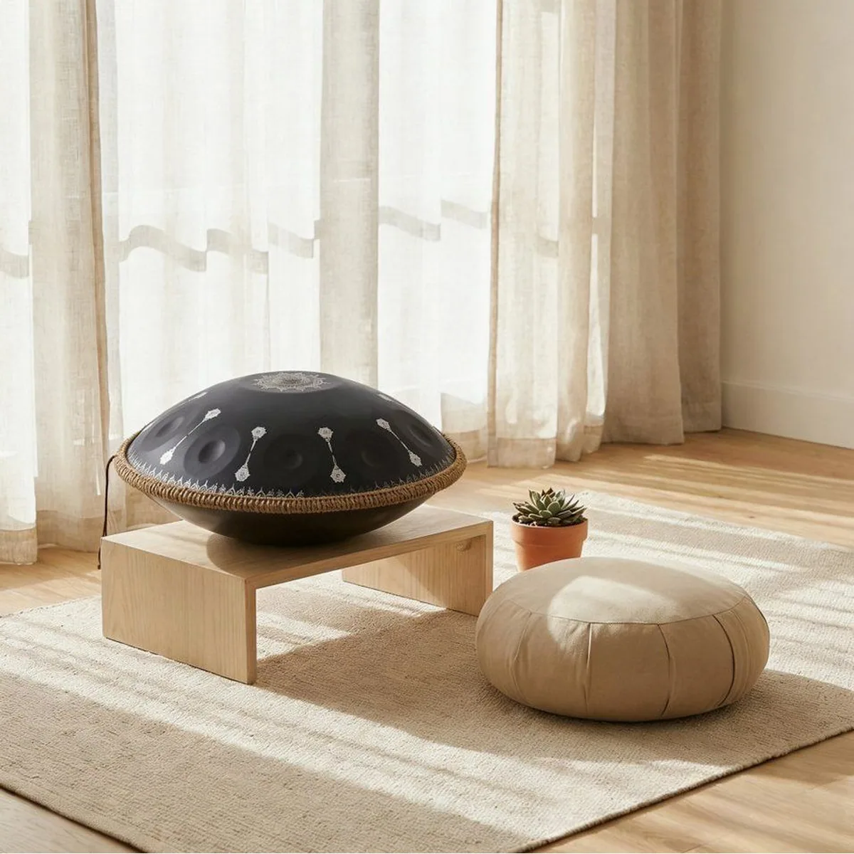 FANNOU Handpan 10 Noten Mandala Muster, handgehämmert, stabiler Klang 4