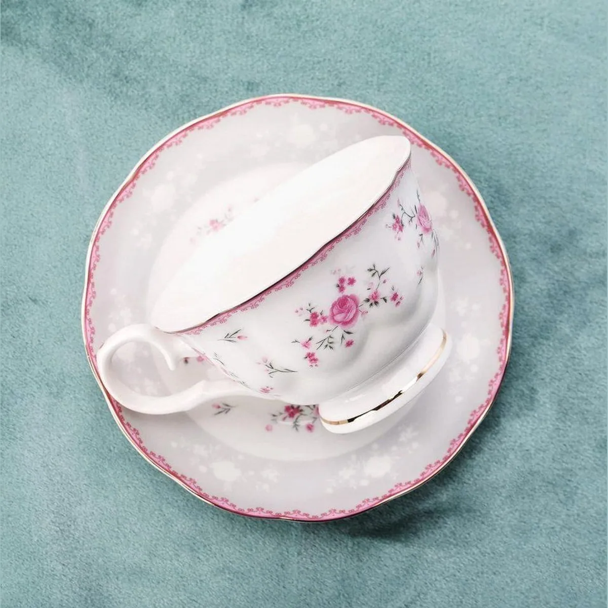 fanquare Teeservice Porzellan, elegantes Design, 21-teiliges Set für 6 Personen 3