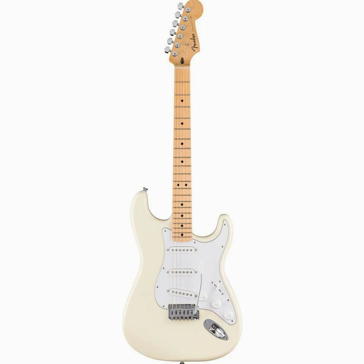 Fender Standard Stratocaster MN Olympic White, Pappel-Korpus, Ahorn-Hals, 3 Single Coils