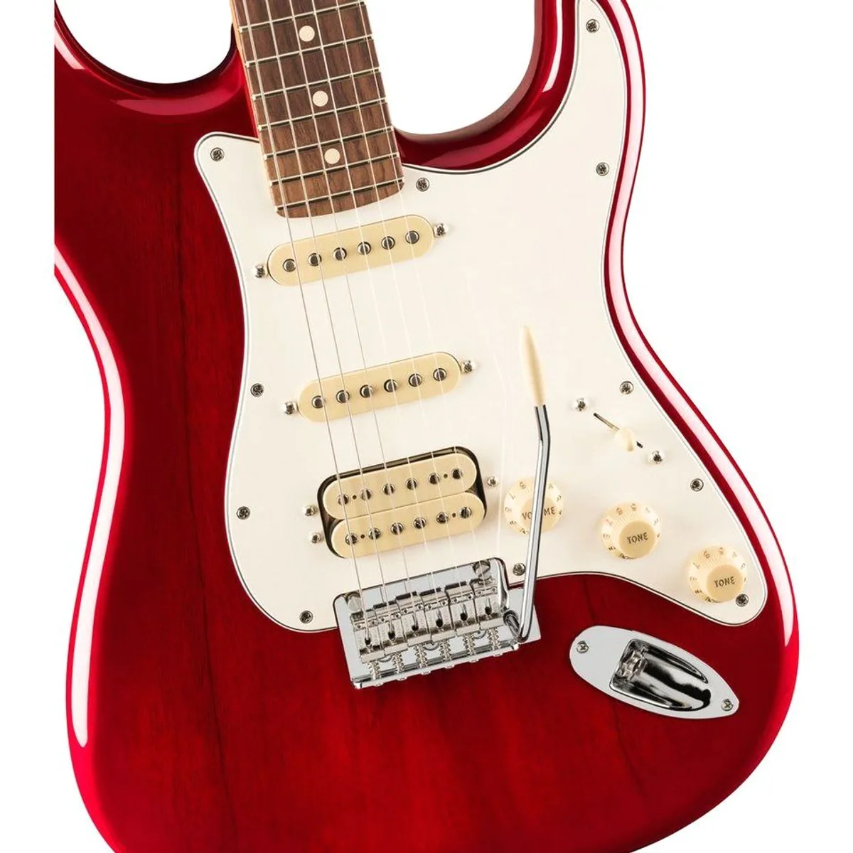 Fender Player II Stratocaster HSS RW, Mahagoni-Korpus, HSS-Pickups, Transparent Cherry Burst 3