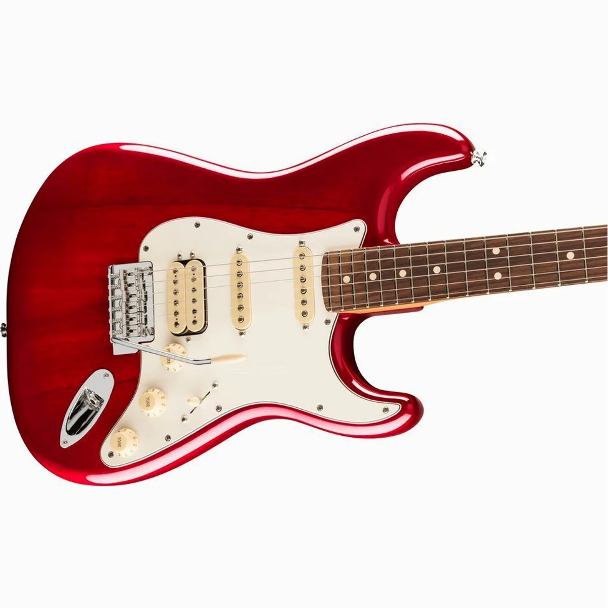 Fender Player II Stratocaster HSS RW, Mahagoni-Korpus, HSS-Pickups, Transparent Cherry Burst 4
