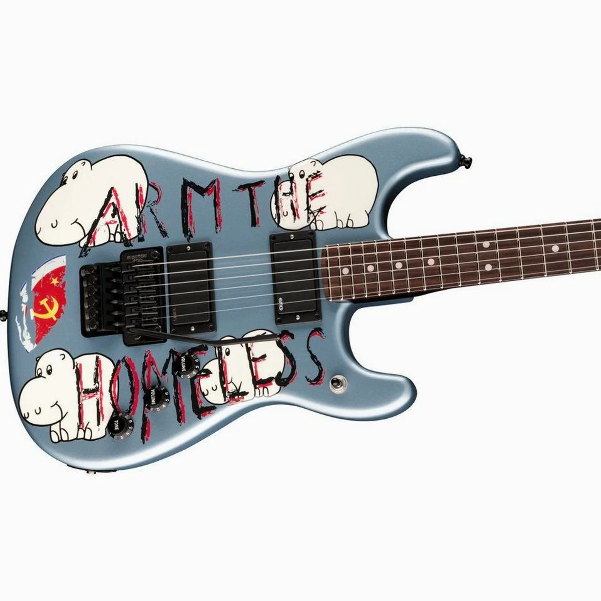 Fender Tom Morello Arm the Homeless E-Gitarre, Signature Modell, Blue Ice Metallic 4