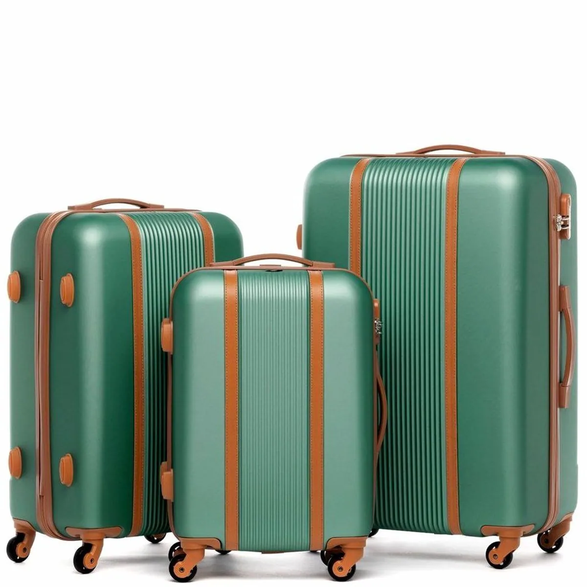FERGÉ Kofferset MILANO Sage-Green, 3-teilig, leicht & stabil