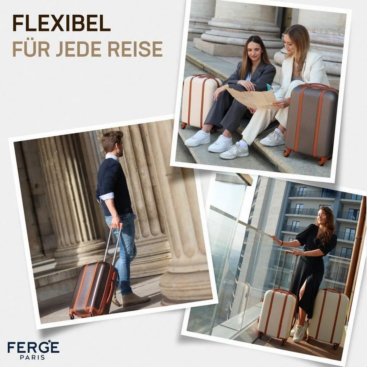 FERGÉ Kofferset MILANO Sage-Green, 3-teilig, leicht & stabil 4