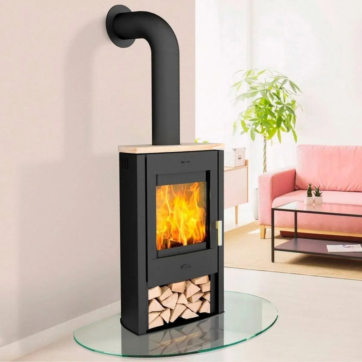 Fireplace Tuvalu Kaminofen, 6,2 kW, elegantes Design mit Naturstein 2
