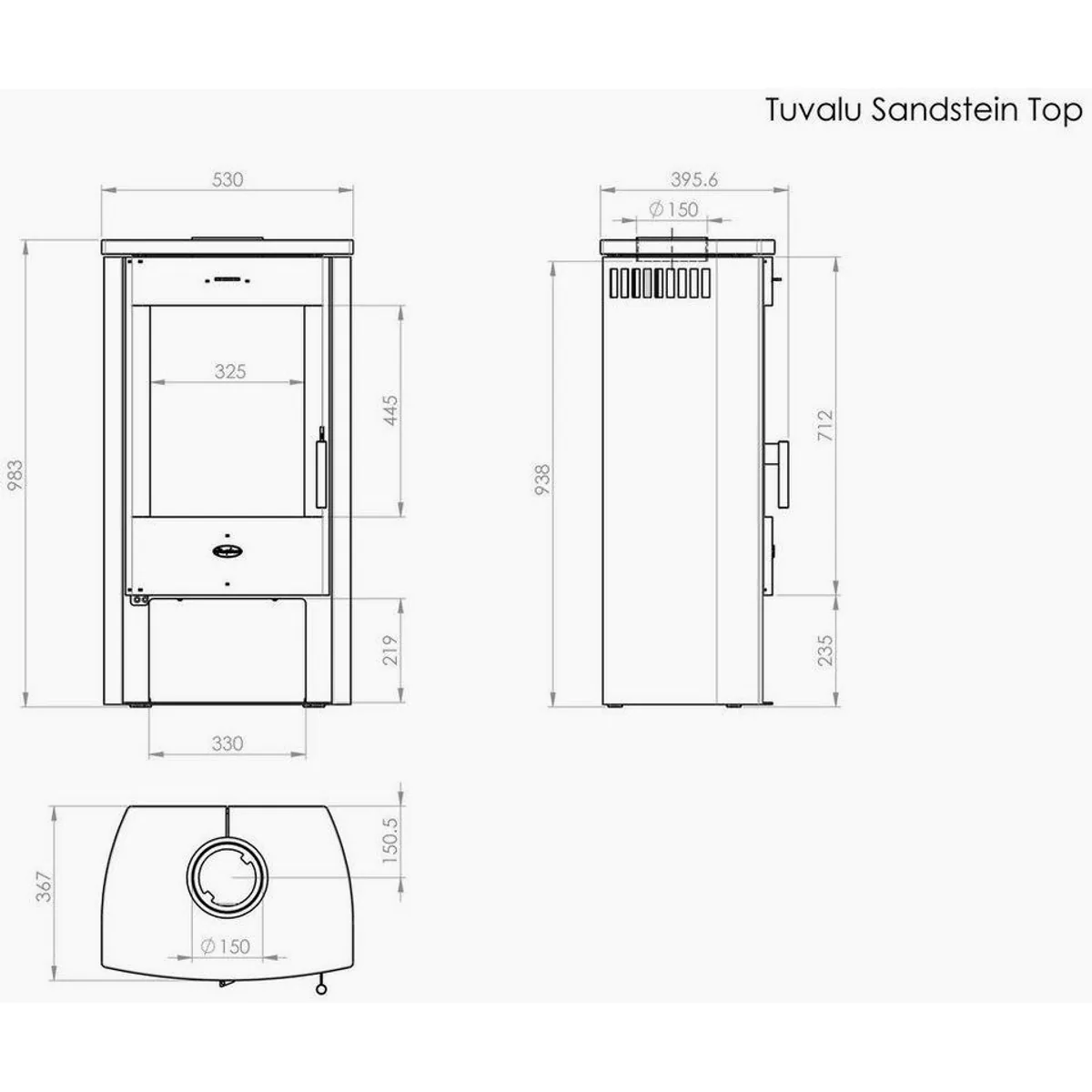 Fireplace Tuvalu Kaminofen, 6,2 kW, elegantes Design mit Naturstein 3