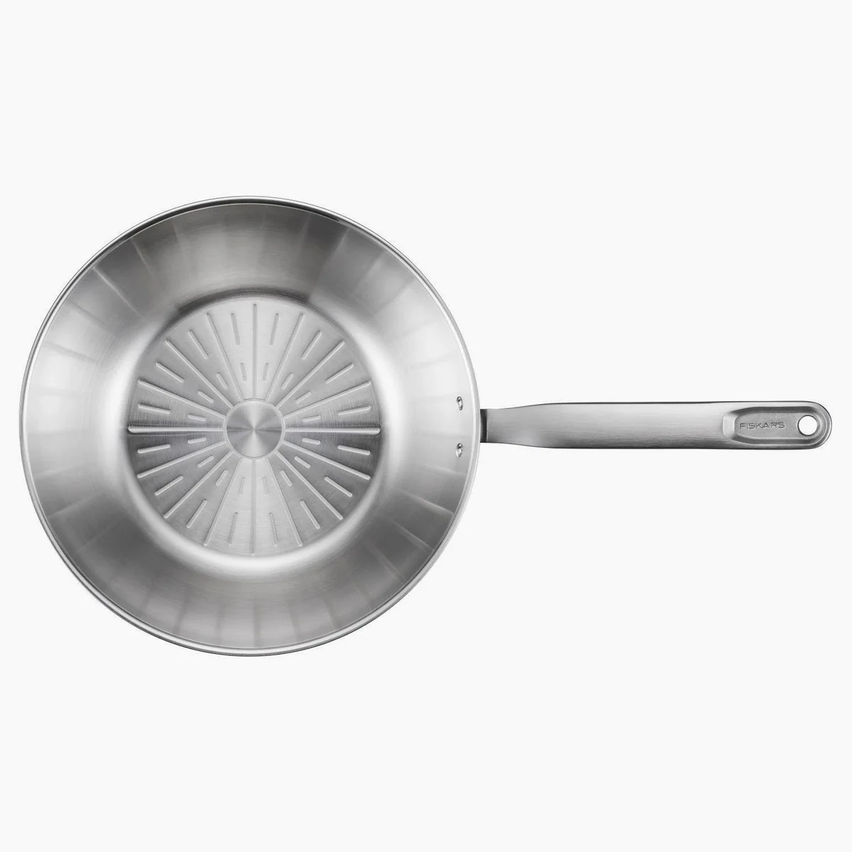 Fiskars All Steel Pure Wok-Pfanne 28 cm, unbeschichtet, Edelstahl 2