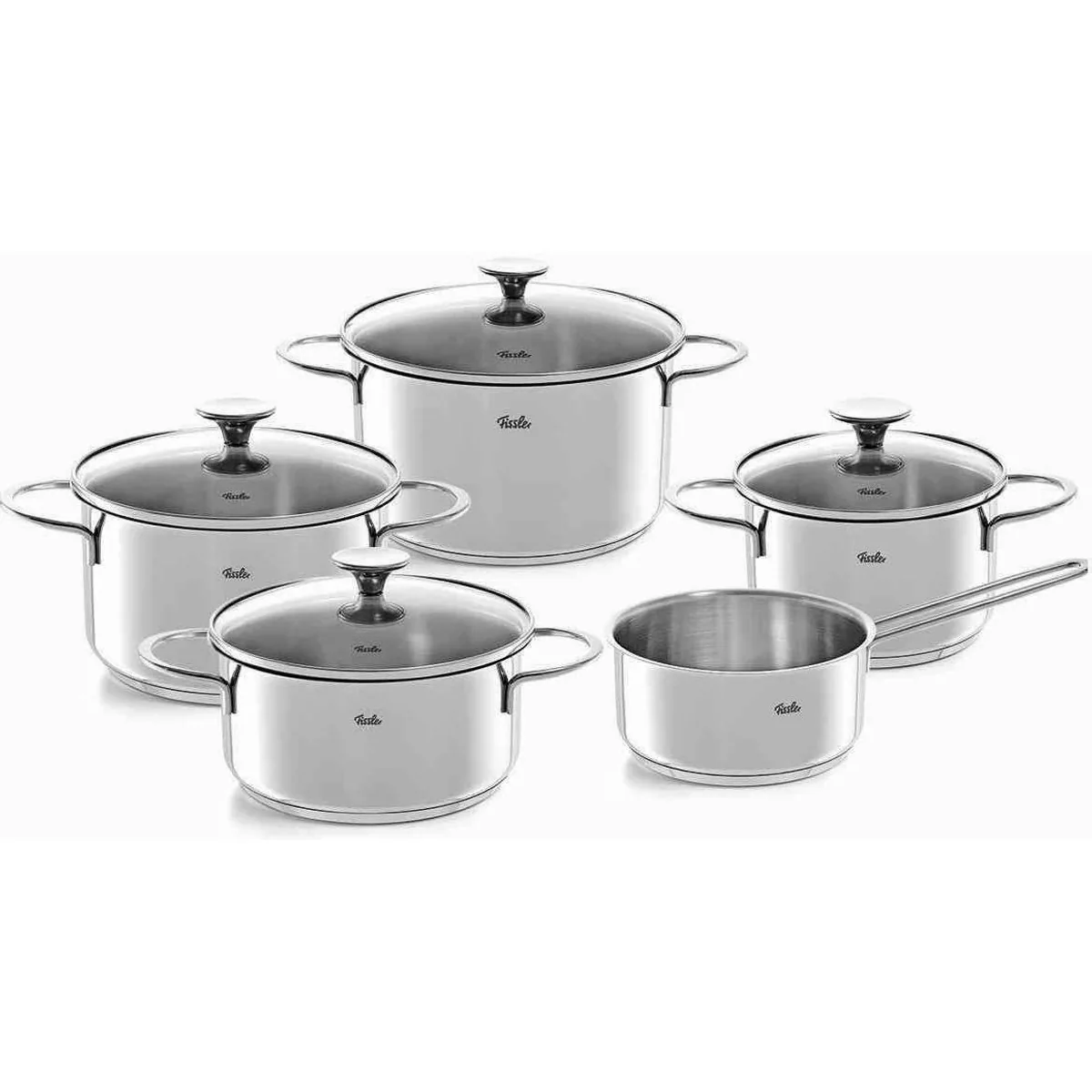 Fissler Topf-Set Copenhagen, 9-tlg., Edelstahl 18/10, Induktion, backofengeeignet