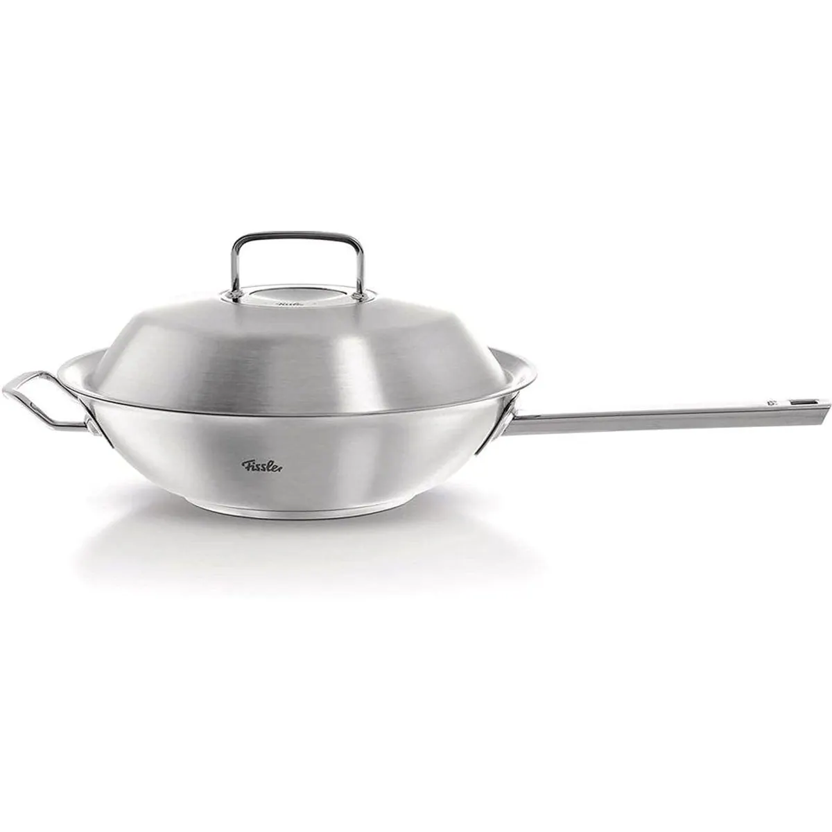 Fissler ORIGINAL-PROFI COLLECTION Wok, Edelstahl 18/10, 2-tlg. — breiter Schüttrand, Kaltmetallgriffe, Made in Germany