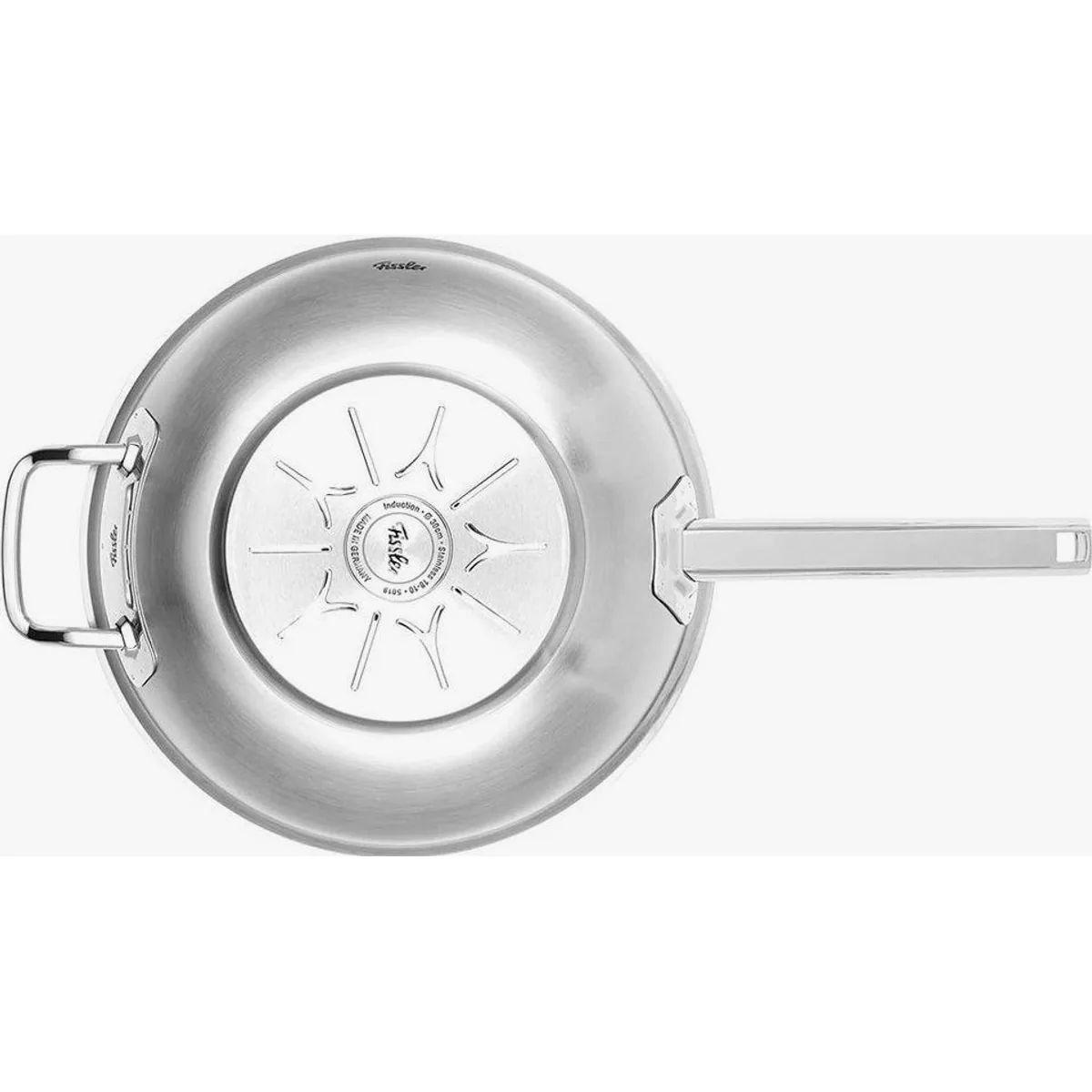 Fissler ORIGINAL-PROFI COLLECTION Wok, Edelstahl 18/10, 2-tlg. — breiter Schüttrand, Kaltmetallgriffe, Made in Germany 2