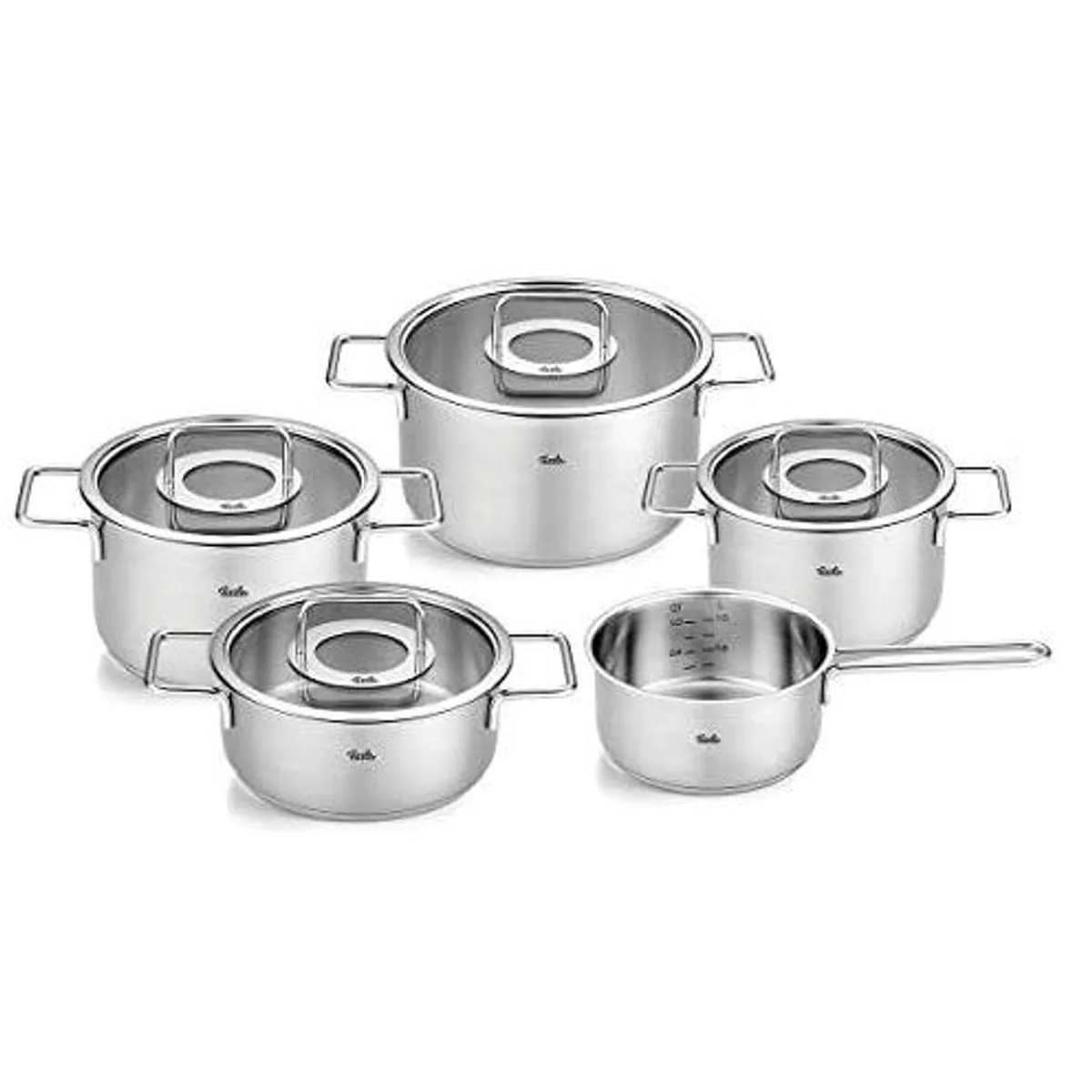 Fissler Pure Collection Topf-Set, 5-teilig, aus Edelstahl 18/10