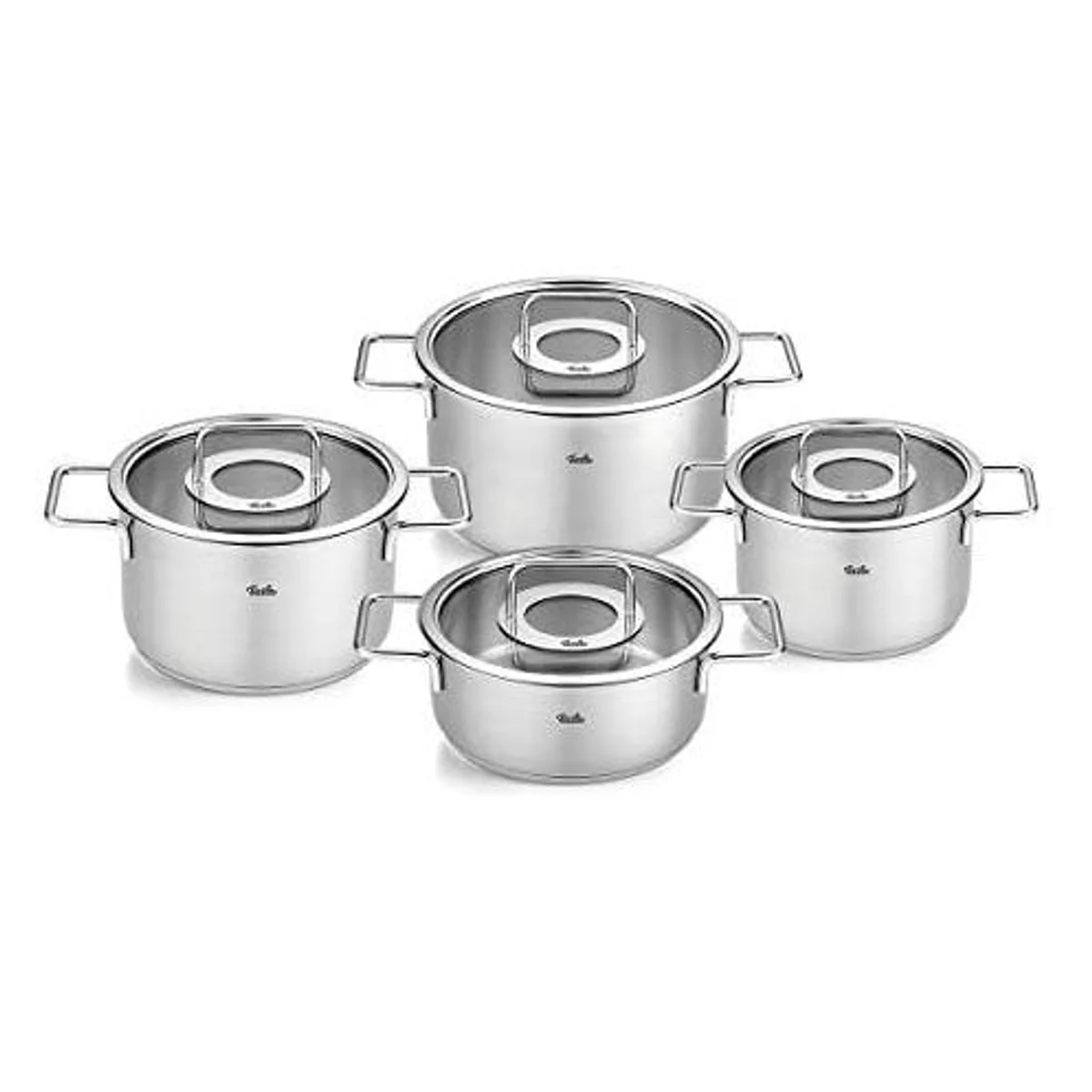 Fissler Pure Collection Topf-Set, 4-teilig, Edelstahl 18/10 — vielseitig, langlebig, Made in Germany