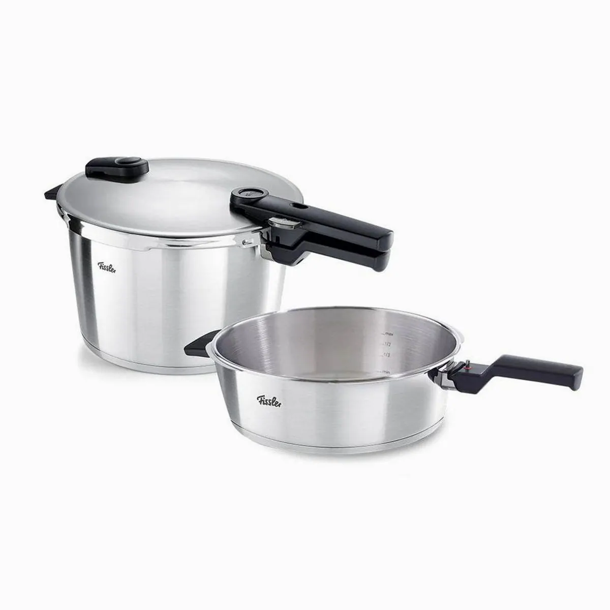 Fissler Vitaquick Premium Schnellkochtopf Set, 2 Kochstufen, Edelstahl — 70% Zeitersparnis