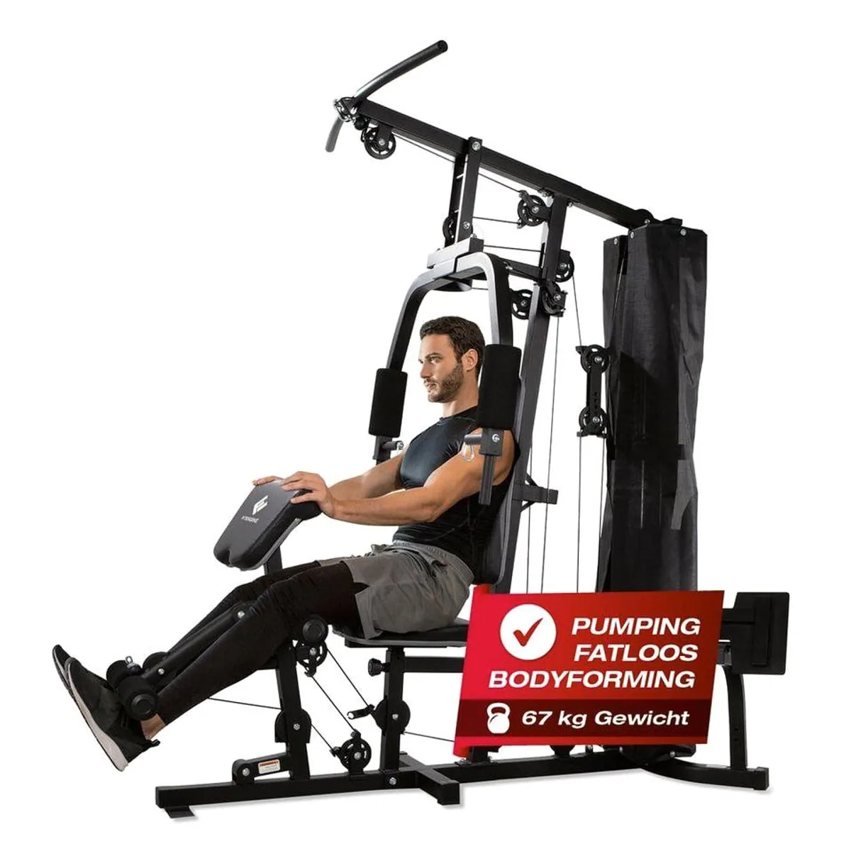 FitEngine Kraftstation, vielseitig einsetzbar, bis 67 kg Gewichte