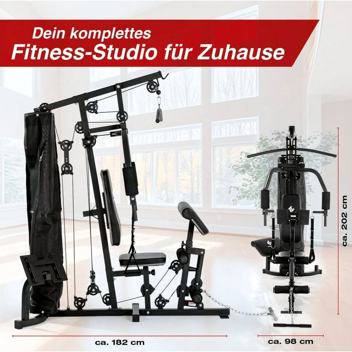 FitEngine Kraftstation, vielseitig einsetzbar, bis 67 kg Gewichte 3