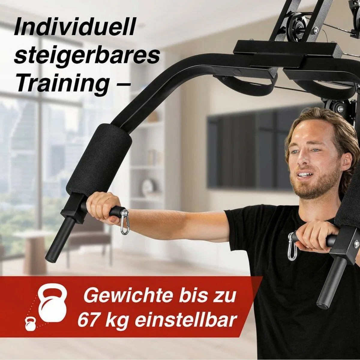 FitEngine Kraftstation, vielseitig einsetzbar, bis 67 kg Gewichte 4