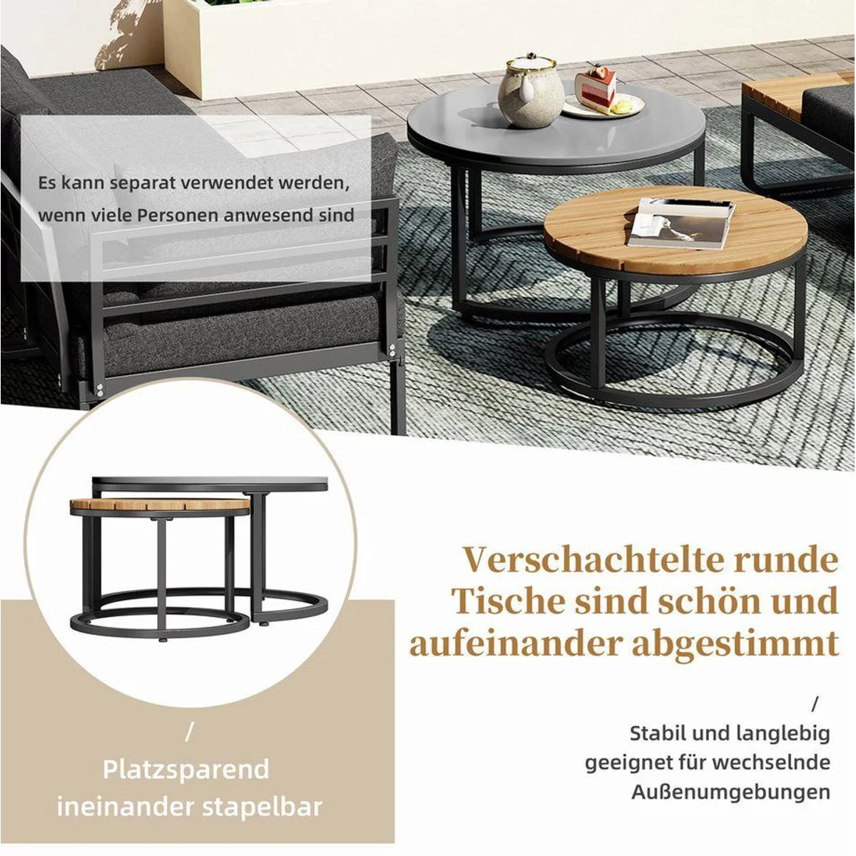 Flieks Gartenlounge-Set, 5-Sitzer, inkl. Tisch und Kissen 4