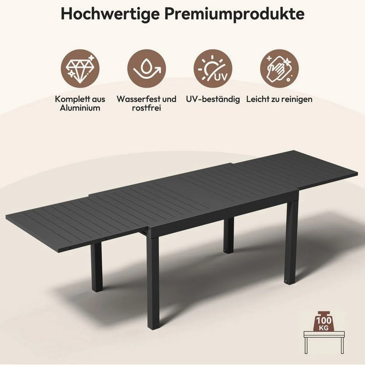 Furnicopia Garten-Essgruppe, ausziehbarer Tisch & Stühle für 4–8 Personen 5