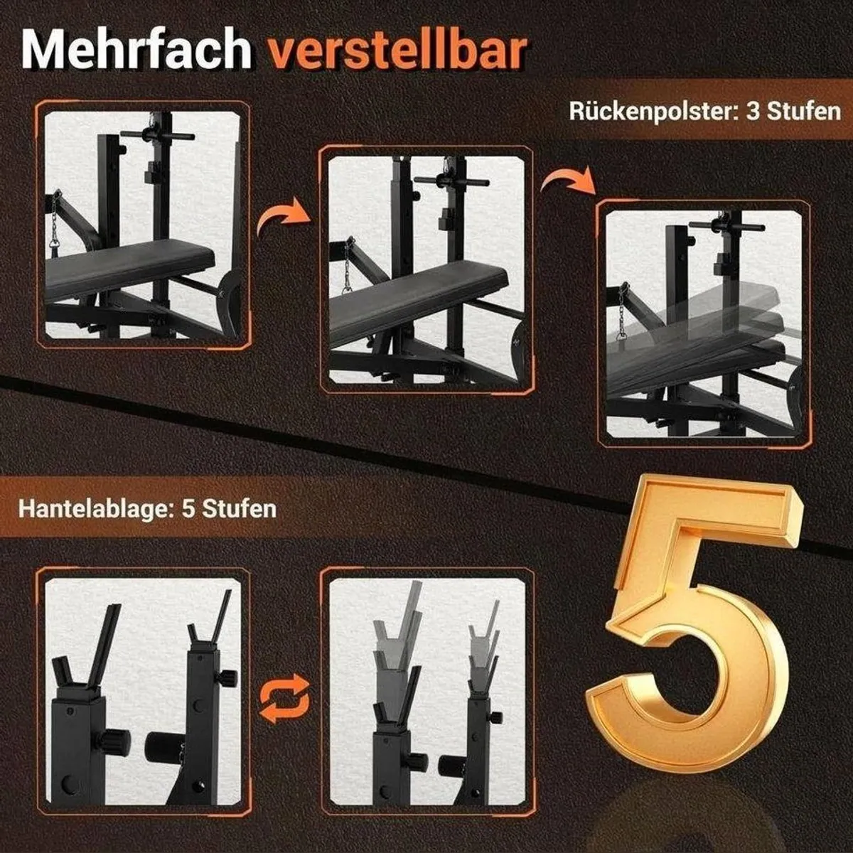 GarveeMore Kraftstation Klappbare Hantelbank, verstellbar & platzsparend 5
