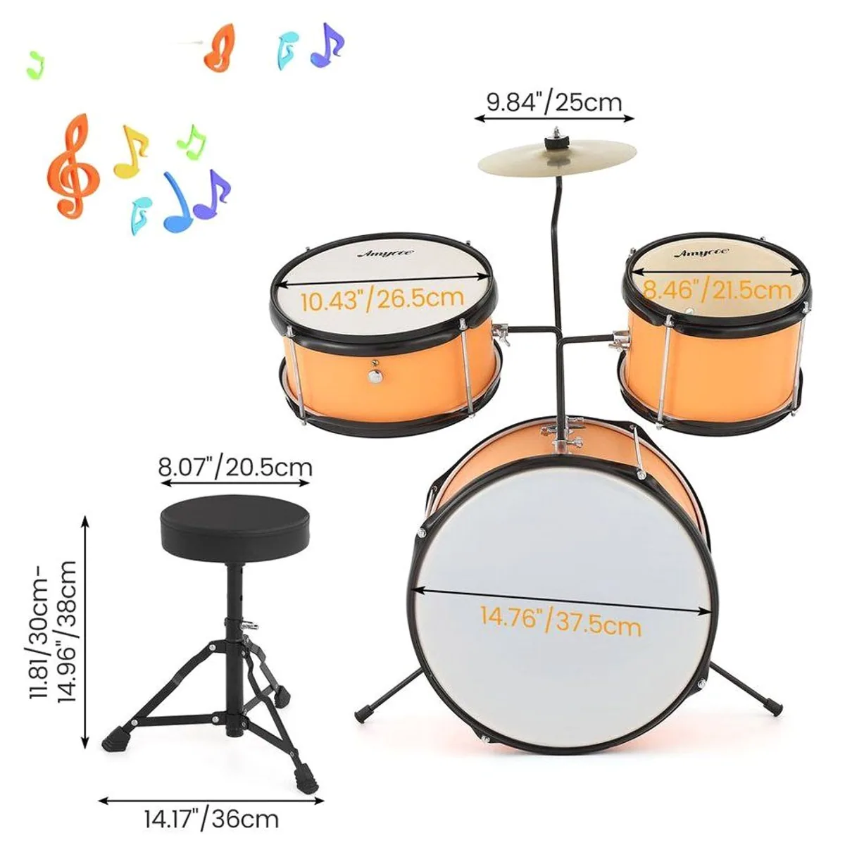 GarveeMore Bass Drum Trommel Set, ideal für Anfänger, akustisch und robust 2