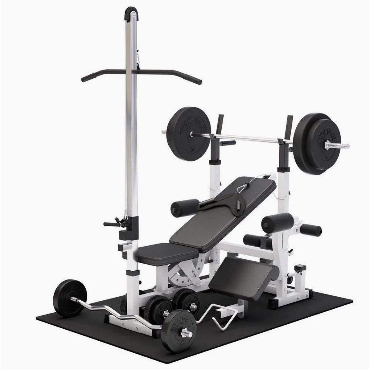 GORILLA SPORTS Kraftstation Universal Set, 46-teilig für komplettes Ganzkörpertraining