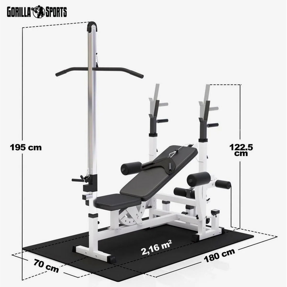 GORILLA SPORTS Kraftstation Universal Set, 46-teilig für komplettes Ganzkörpertraining 2