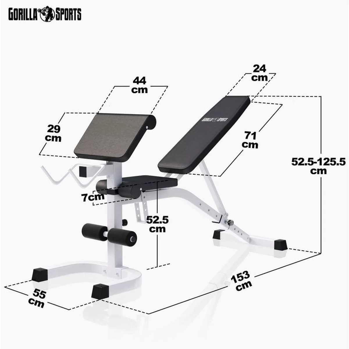 GORILLA SPORTS Hantelbank 100 kg Set, verstellbar, inkl. Schutzmatten 3