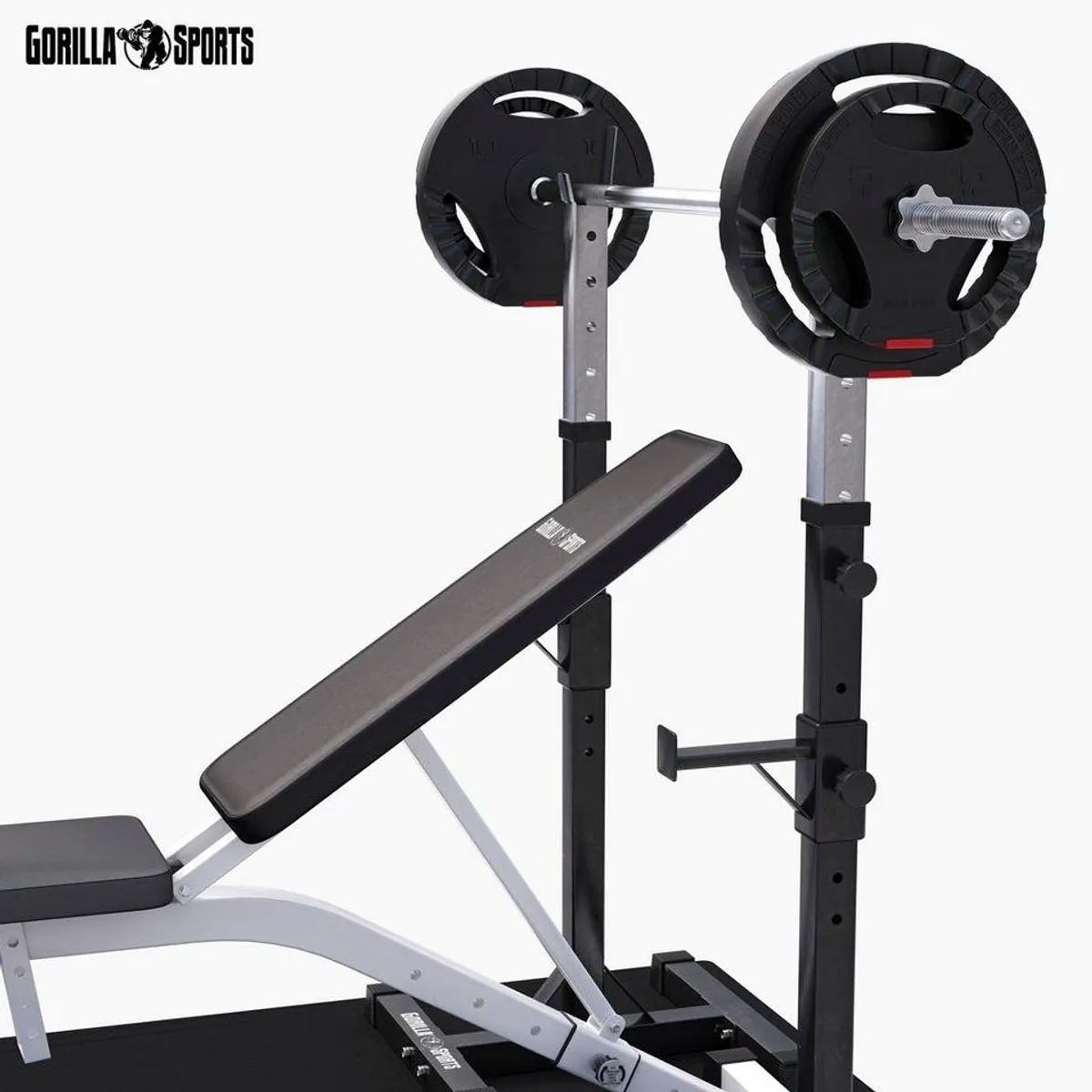 GORILLA SPORTS Hantelbank 100 kg Set, verstellbar, inkl. Schutzmatten 5