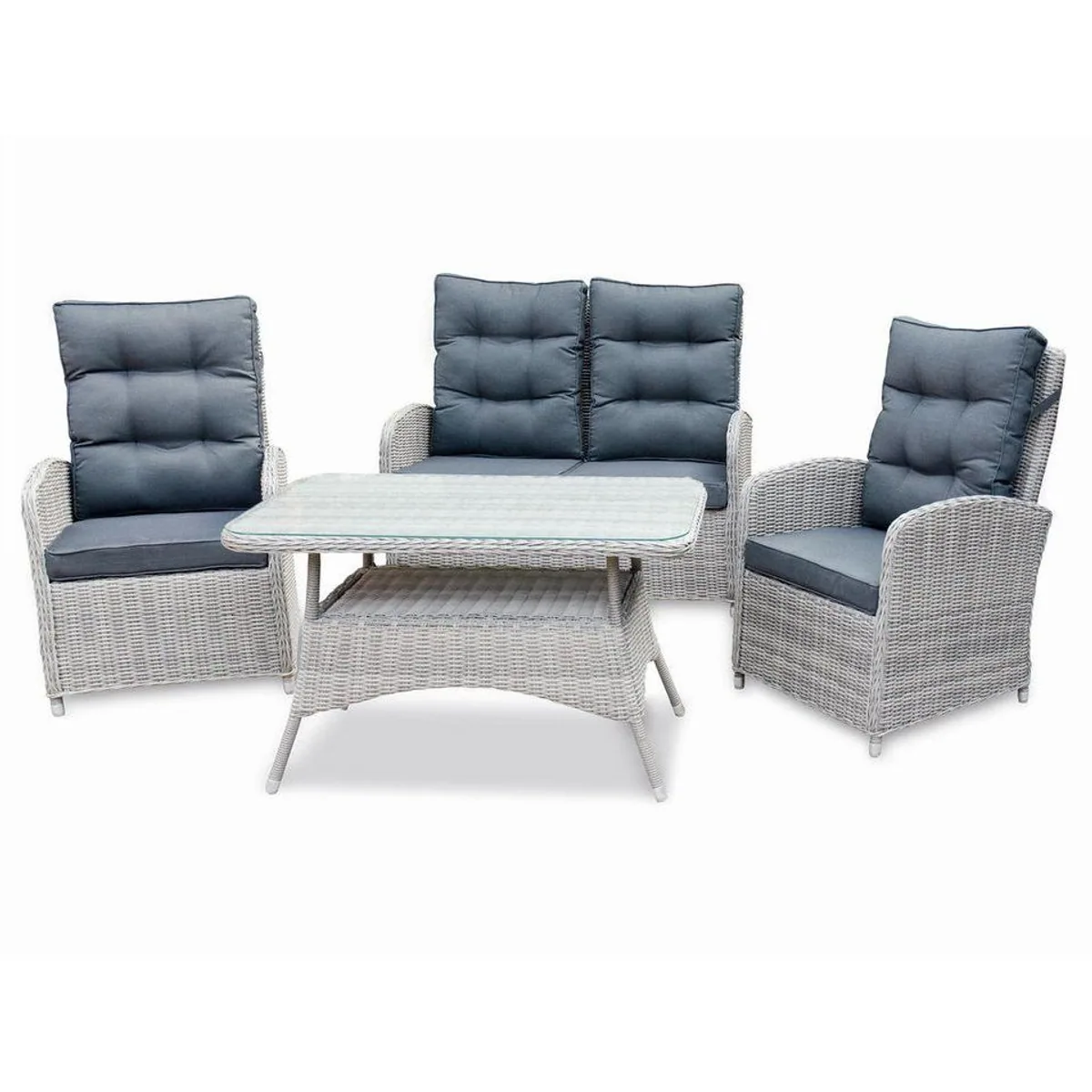 Green Spirit Loungeset Monte Carlo, 4-tlg. Aluminium Polyrattan, für 4 Personen 2